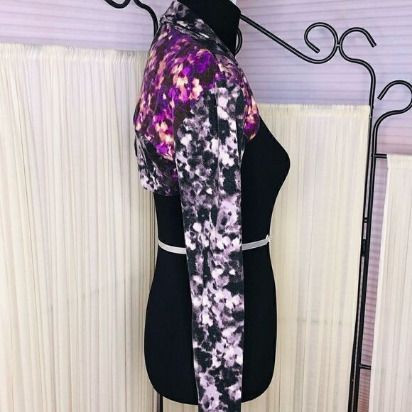 Long Sleeve Shrug, Purple Floral - Picture 5 of 8